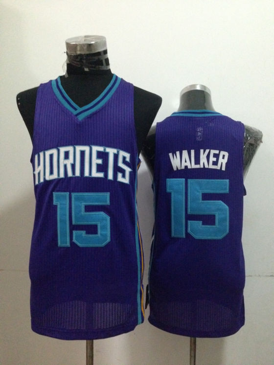Charlotte Hornets #15 Walker Purple Throwback Swingman Jerseys