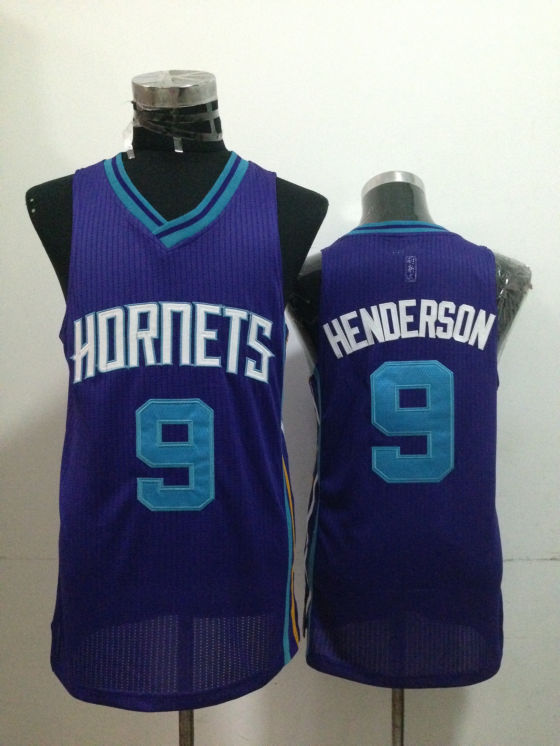 Charlotte Hornets #9 Henderson Purple Throwback Swingman Jerseys