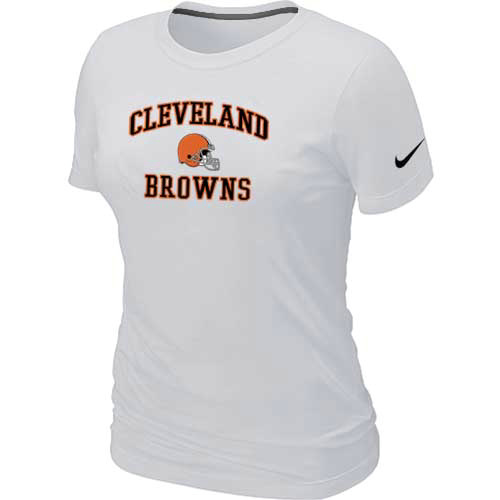 Cleveland Browns Women's Heart & Soul White T-Shirt