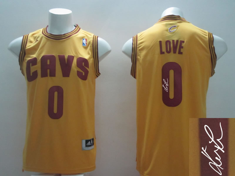 Cleveland Cavaliers #0 Love Revolution 30 Swingman Yellow Signature Edition Jerseys