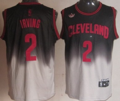 Cleveland Cavaliers #2 Kyrie Irving Black And Gray Fadeaway Fashion Jerseys