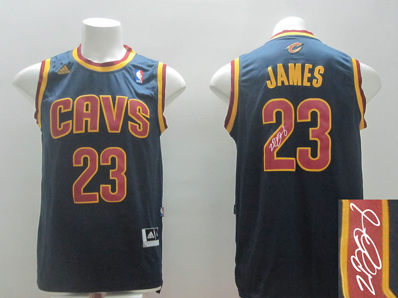Cleveland Cavaliers #23 LeBron James Swingman Navy Blue Signature Edition Jerseys