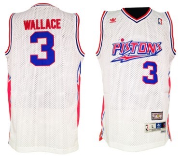 Detroit Pistons #3 Ben Wallace White Throwback Swingman Jerseys
