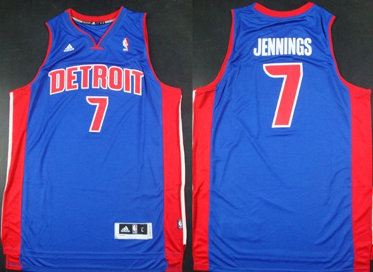 Detroit Pistons #7 Brandon Jennings Revolution 30 Swingman Blue Jerseys