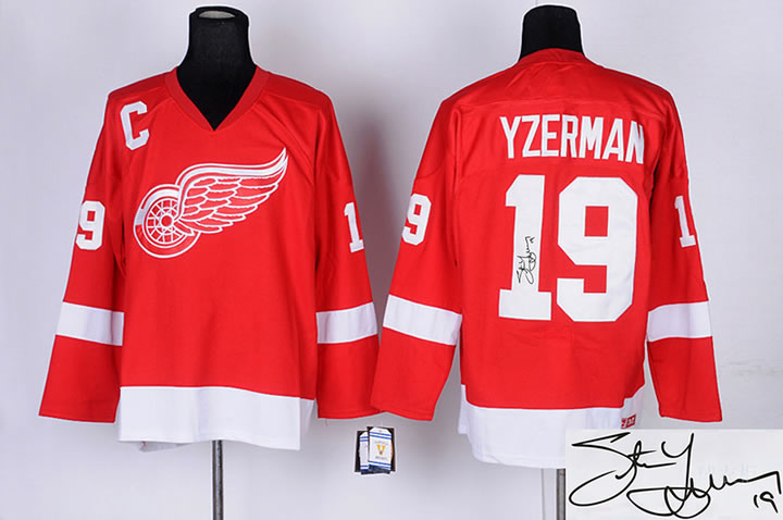 Detroit Red Wings #19 Steve Yzerman Red Signature Edition Jerseys