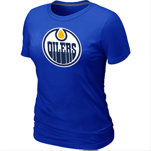 Edmonton Oilers Women's Big & Tall Logo Blue T-Shirt