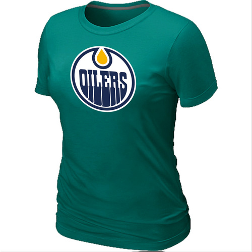 Edmonton Oilers Women's Big & Tall Logo L.Green T-Shirt