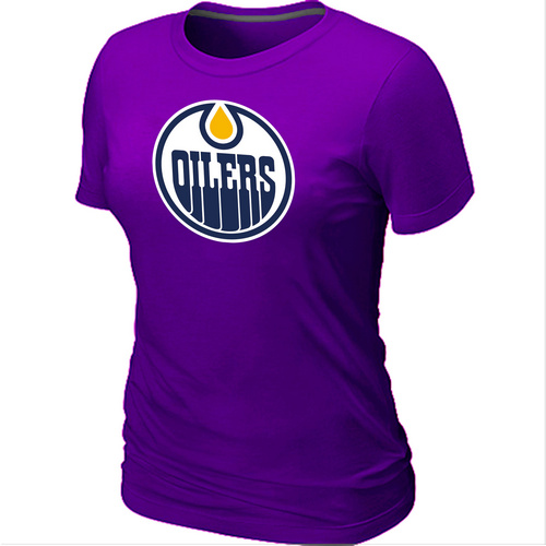 Edmonton Oilers Women's Big & Tall Logo Purple T-Shirt