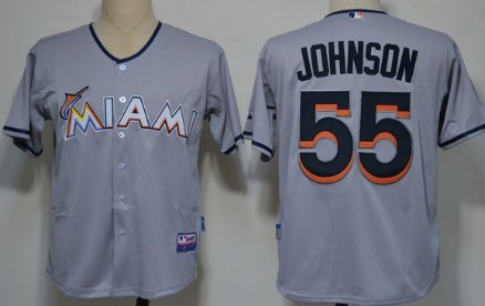 Florida Marlins #55 Josh Jonhson Gray Jerseys