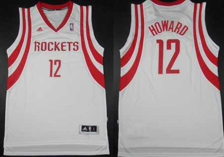 Houston Rockets #12 Dwight Howard Revolution 30 Swingman White Jerseys