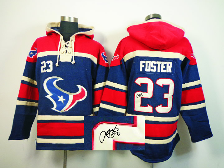 Houston Texans #23 Arian Foster Navy Blue Signature Edition Hoodie