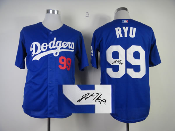 Los Angeles Dodgers #99 Hyun-Jin Ryu Blue Signature Edition Jerseys
