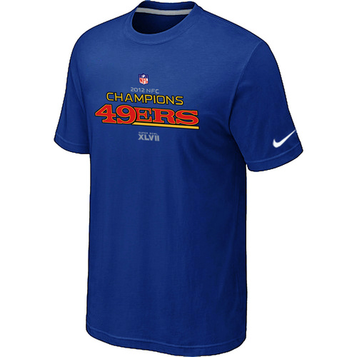 Men's Nike San Francisco 49ers 2012 NFC Conference Champions Trophy Collection Long Blue T-Shirt