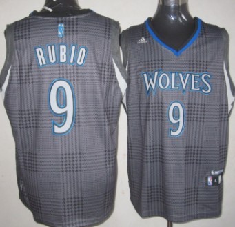 Minnesota Timberwolves #9 Ricky Rubio Black Rhythm Fashion Jerseys