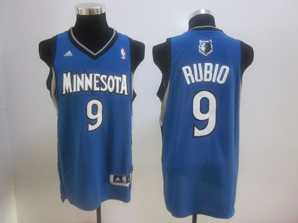 Minnesota Timberwolves #9 Ricky Rubio Revolution 30 Swingman Blue Jerseys