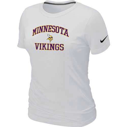 Minnesota Vikings Women's Heart & Soul White T-Shirt
