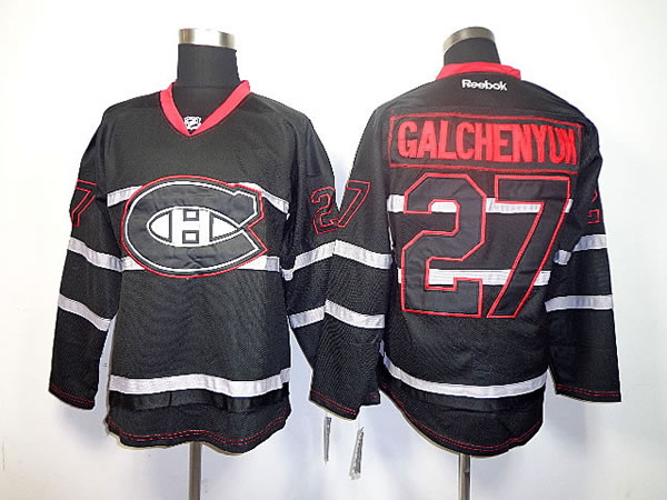 Montreal Canadiens #27 Alex Galchenyuk Black Jerseys