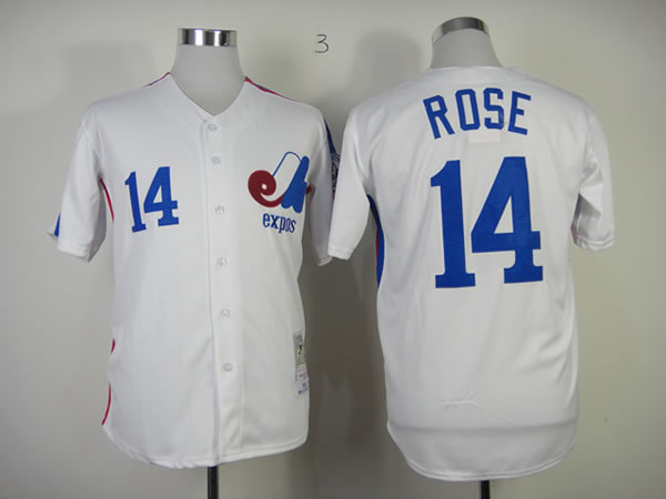 Montreal Expos #14 Pete Rose Throwback 1982 White Jerseys