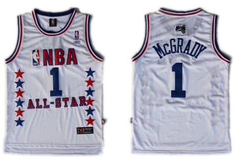 NBA 2003 All-Star #1 Tracy McGrady White Swingman Throwback Jerseys