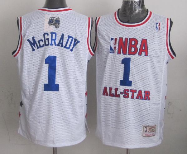 NBA All Star #1 Tracy McGrady White Swingman Throwback Jerseys
