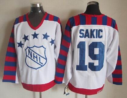 NHL 1992 All Star #19 Joe Sakic CCM Throwback White Jerseys