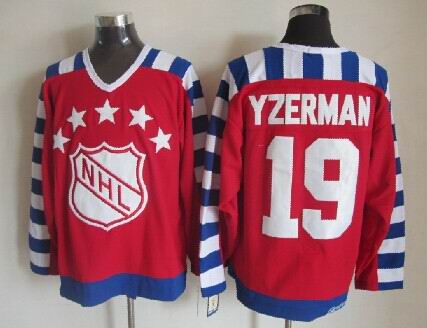 NHL 1992 All Star #19 Yzerman CCM Throwback Red Jerseys