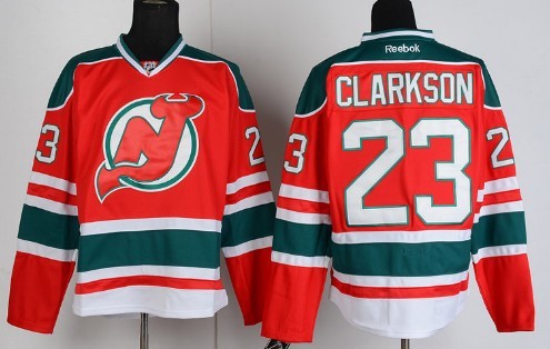 New Jersey Devils #23 David Clarkson Red With Green Jerseys
