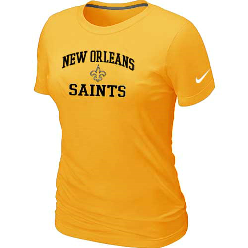 New Orleans Saints Women's Heart & Soul Yellow T-Shirt