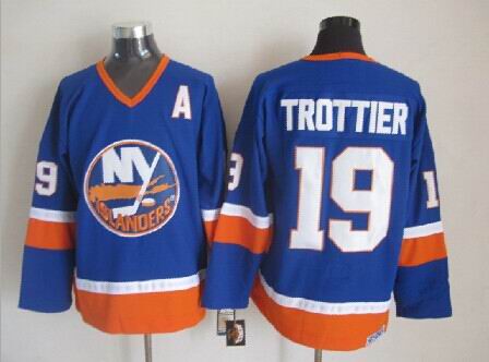 New York Islanders #19 Trottier CCM Throwback Blue Jerseys