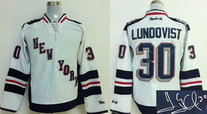 New York Rangers #30 Lundqvist Stadium Series White Signature Edition Jerseys
