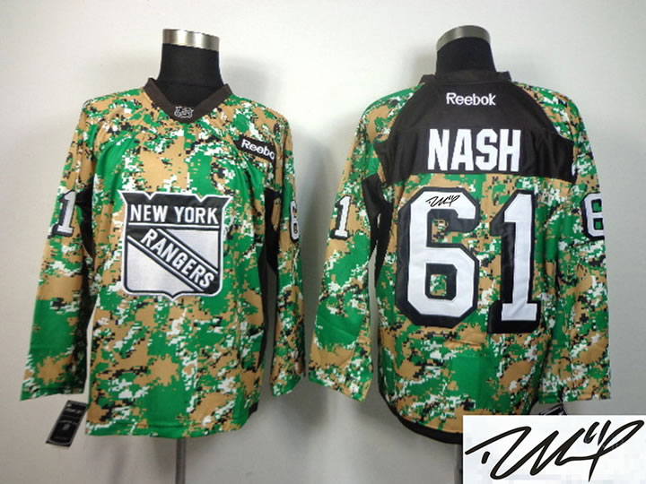 New York Rangers #61 Rick Nash 2014 Camo Signature Edition Jerseys