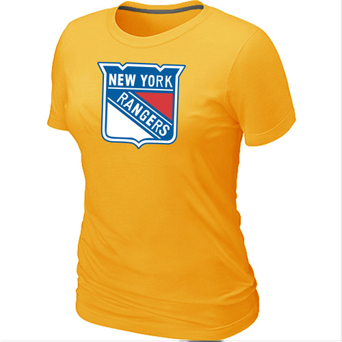 New York Rangers Big & Tall Women's Logo Yellow T-Shirt