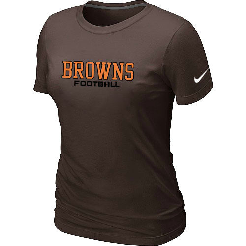 Nike Cleveland Browns Sideline Legend Authentic Font Women's T-Shirt Brow