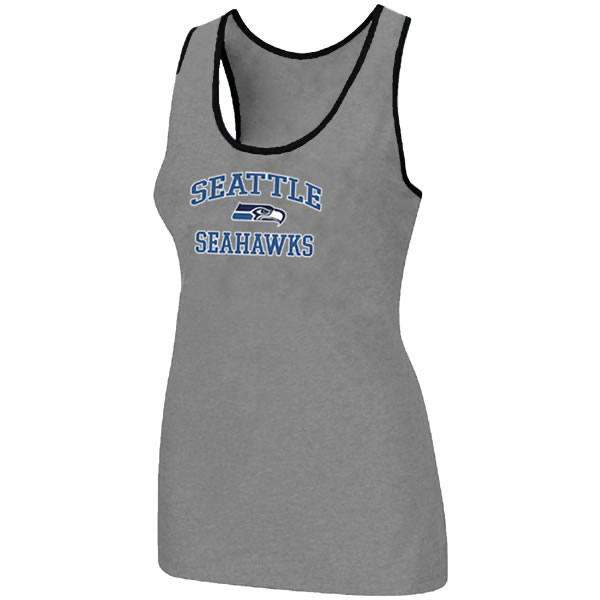 Nike Seattle Seahawks Heart x26 Soul Tri-Blend Racerback stretch Tank Top L.grey