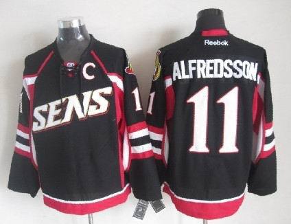 Ottawa Senators #11 Alfredsson Black with C patch Jerseys