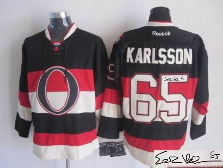 Ottawa Senators #65 Erik Karlsson Black Signature Edition Jerseys