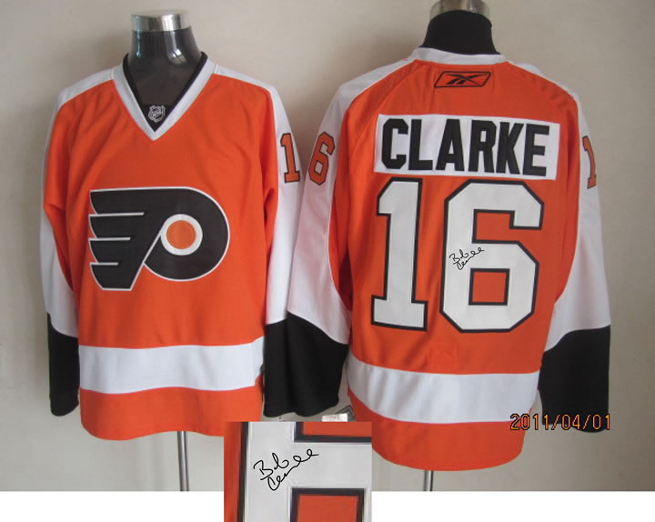 Philadelphia Flyers #16 Bobby Clarke Orange Signature Edition Jerseys