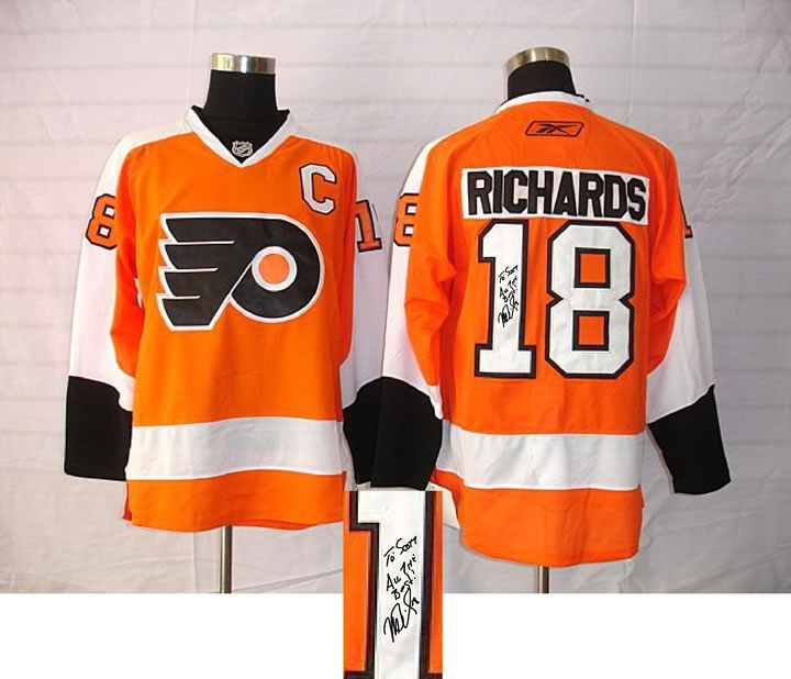 Philadelphia Flyers #18 Mike Richards Orange Third Signature Edition Jerseys