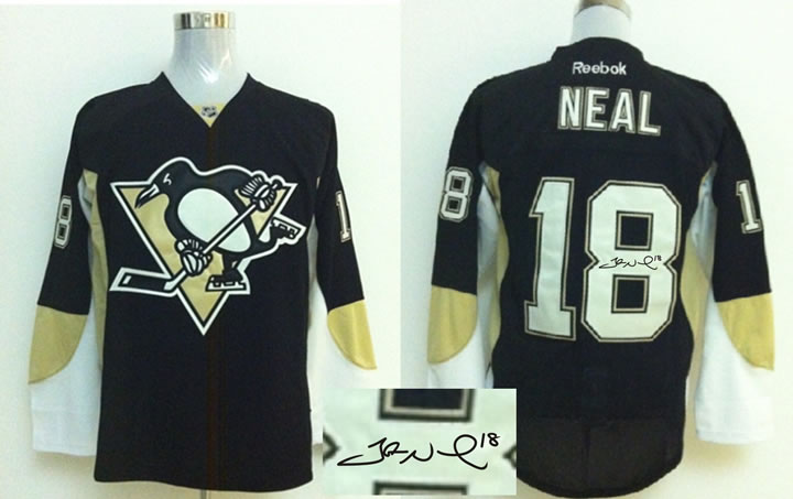 Pittsburgh Penguins #18 James Neal Black Signature Edition Jerseys
