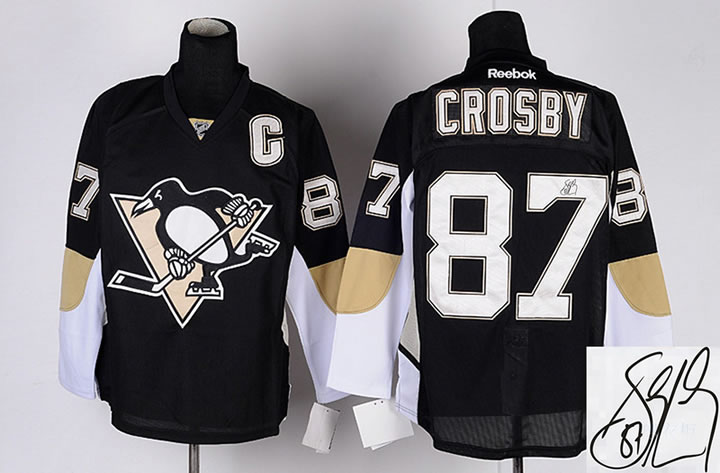 Pittsburgh Penguins #87 Crosby Black Signature Edition Jerseys