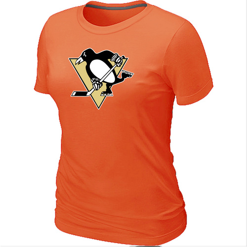 Pittsburgh Penguins Big & Tall Women's Logo Orange T-Shirt