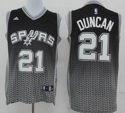San Antonio Spurs #21 Tim Duncan Resonate Fashion Black Jerseys