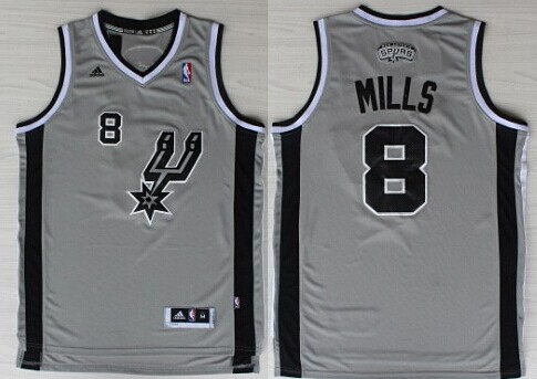 San Antonio Spurs #8 Patrick Mills Revolution 30 Swingman Gray Jerseys