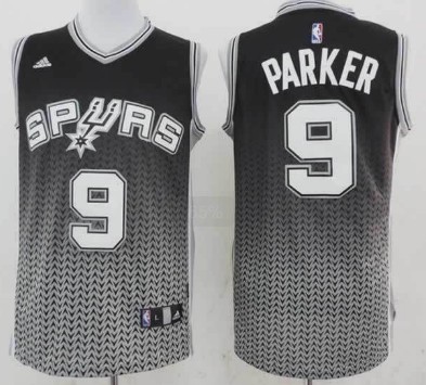 San Antonio Spurs #9 Tony Parker Revolution 30 Swingman 2013 Resonate Black Jerseys