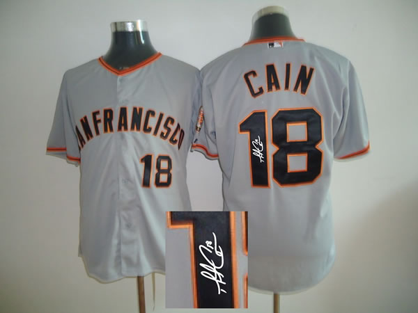 San Francisco Giants #18 Cain Gray Signature Edition Jerseys