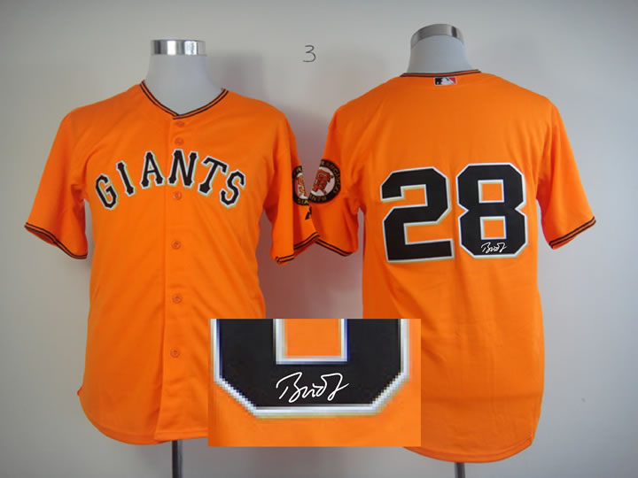 San Francisco Giants #28 Posey Orange Signature Edition Jerseys