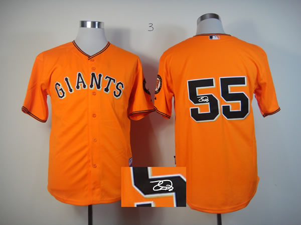 San Francisco Giants #55 Lincecum Orange Cool Base Signature Edition Jerseys