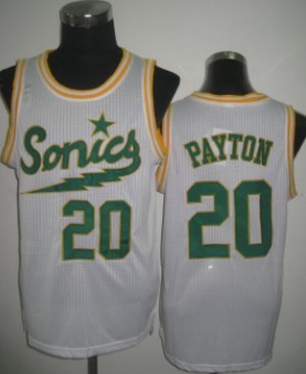 Seattle Supersonics #20 Gary Payton 2003-04 White Swingman Jerseys