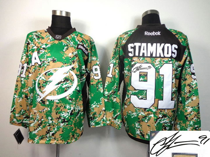 Tampa Bay Lightning #91 Steven Stamkos 2014 Camo Signature Edition Jerseys