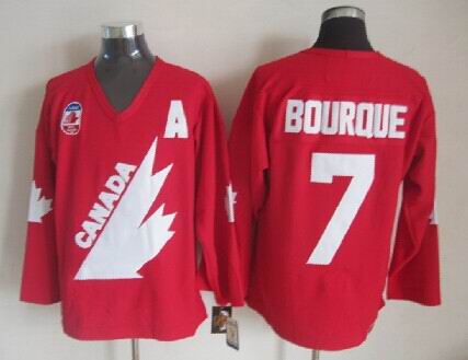 Team Canada #7 Ray Bourque 1991 Olympic CCM Throwback Red Jerseys